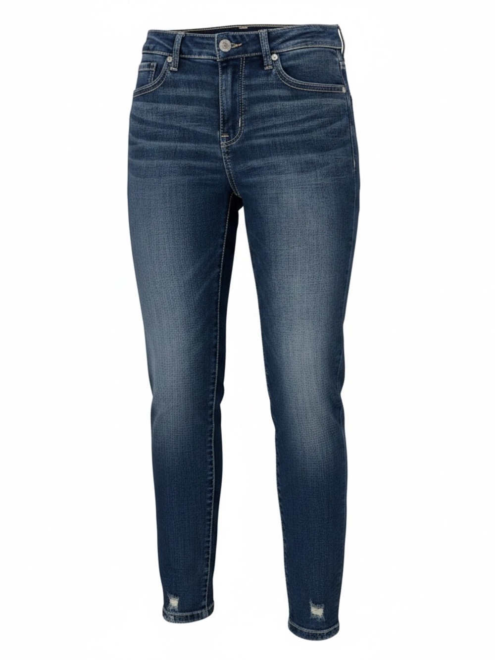 Buckle Black Curvy Ankle Skinny Dark Blue Size 28